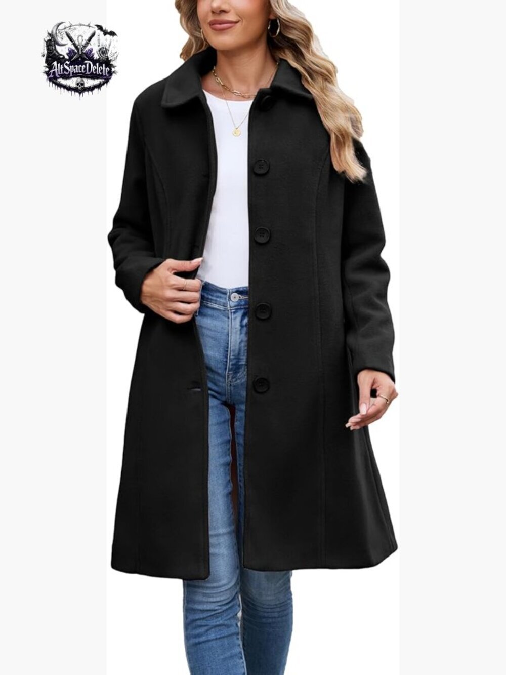 Womens Wool Pea Coat Regular Fit Knee Length Fully Lined Winter Overcoat